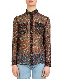 The Kooples Rosa Rosa Sheer Button-Down Shirt at Bloomingdales